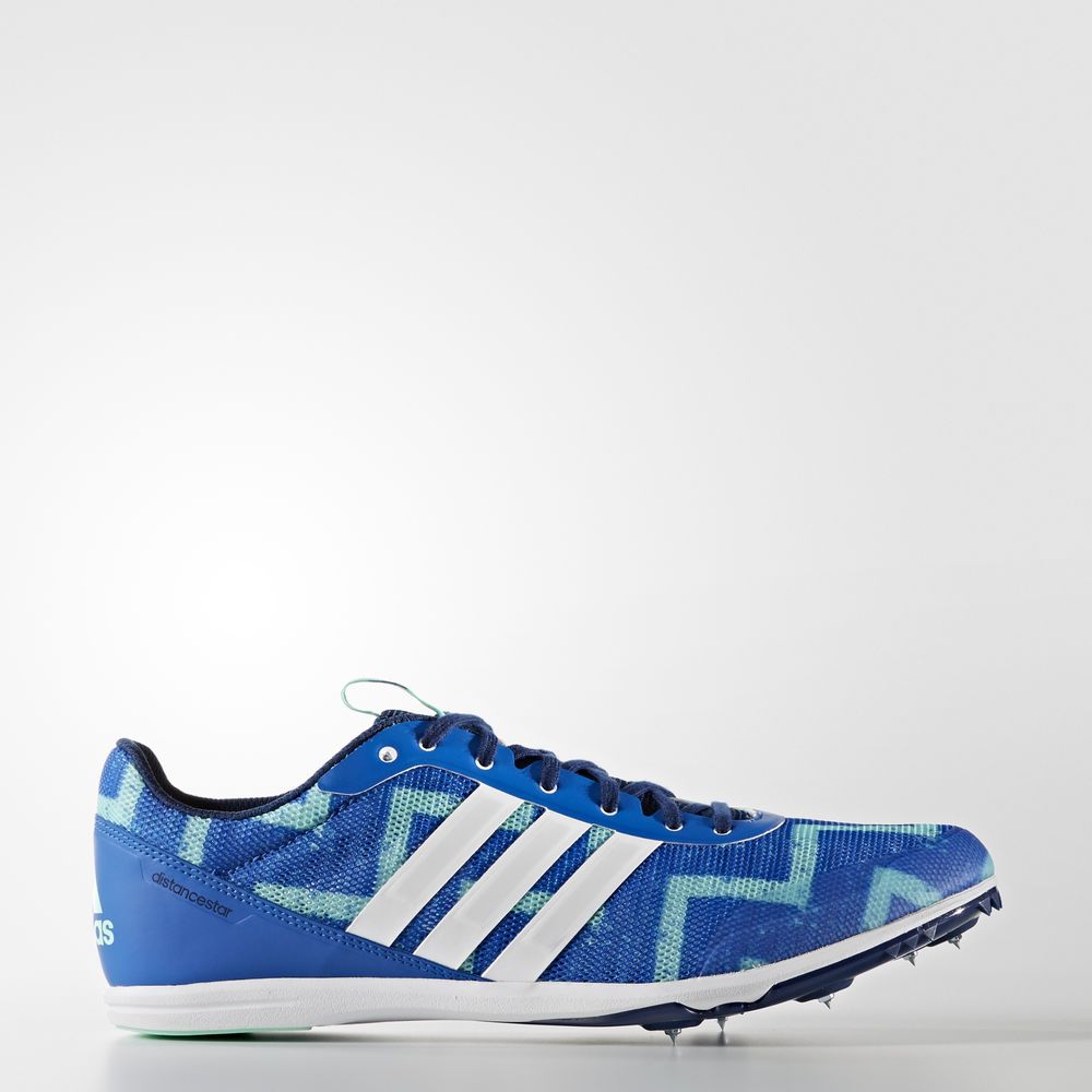 Adidas Distancestar με καρφια - παπουτσια για τρεξιμο ανδρικα - Μπλε/Ασπρα,Μέγεθος: EU 36 – 54 2/3 (